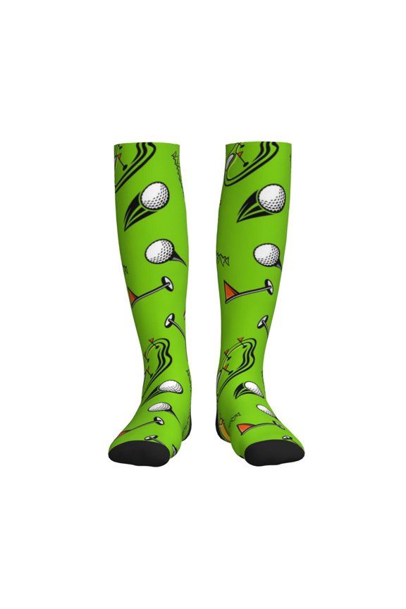 Golf Sport Club Printed Sports Compression Socks - 15-20mmHg Graduated Compression, High-Performance Soft and Breathable Socks for Men and Women