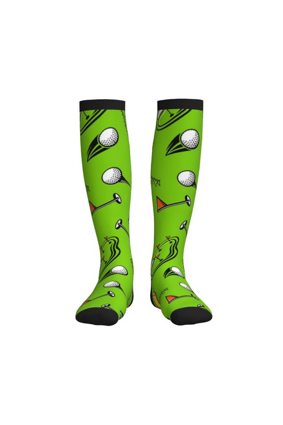 Golf Sport Club Printed Sports Compression Socks - 15-20mmHg Graduated Compression, High-Performance Soft and Breathable Socks for Men and Women