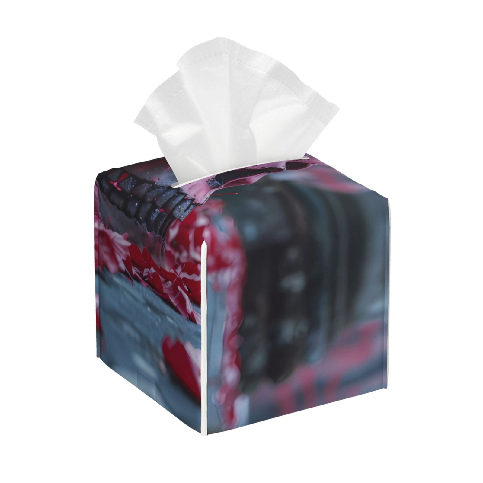 Picia Gothic Red Skull Cemetery Pattern Tissue Box Cover,PVC Leather ...