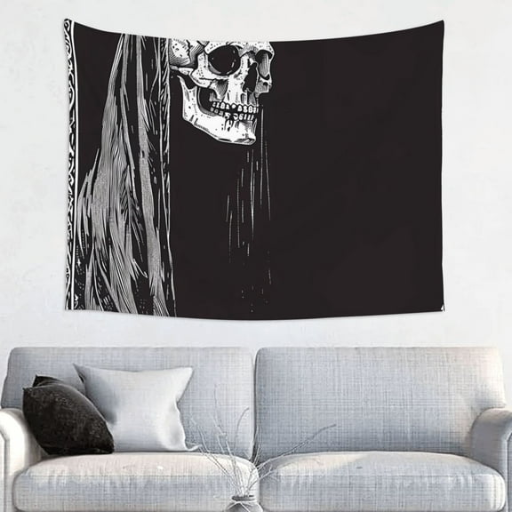 Picia Gothic Skull Drape Pattern Tapestry-Tapestries for Bedroom Living Room Dorm(29x37")