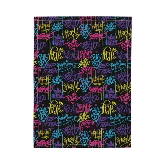 Picia Graffiti Art Pattern Baby Soft Dot Blanket with Silky Satin Backing Baby Gifts for Boys and Girls (30" x 40")