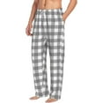 thumbnail image 1 of Picia Gray Checkboard Mens Soft Woven Cotton Elastic Waistband Sleep Pajama Pant Lounge Sleep Pant With Pockets And Drawstring-Medium, 1 of 9