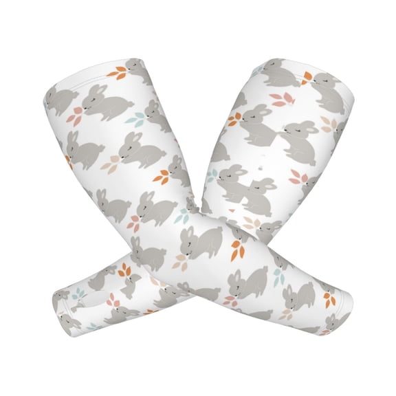 Picia Gray Rabbit Arm Sleeves for Men and Women - Tattoo Cover Up UPF 50+ Cooling Sports Sleeve for Basketball Golf Football-One Size