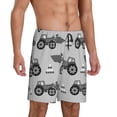 thumbnail image 1 of Picia Gray Tractor Pajama Shorts for Men, Men's Pajama Bottoms, Sleepwear,Short Pajama Pants-Small, 1 of 9