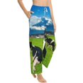 thumbnail image 1 of Picia Grazing Cows Mountain View Womens Soft Woven Cotton Elastic Waistband Sleep Pajama Pant Lounge Sleep Pant With Pockets And Drawstring-X-Large, 1 of 9