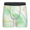 thumbnail image 1 of Picia Green And Gold Abstract Marble Pattern Men's Athletic Long Leg Briefs , Performance Stretch Underwear，Moisture-Wicking, 1 of 7