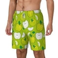 thumbnail image 1 of Picia Green Apple pattern Mens Swim Trunks with Compression Liner Stretch Beach Shorts Quick Dry with Zipper Pockets No-Chafing Board Shorts-XX-Large, 1 of 9