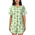 thumbnail image 1 of Picia Green Avocado Pajamas Sets for Women Soft Short-Sleeved Pjs with Lounge Shorts Two Piece Sleepwear-Small, 1 of 9