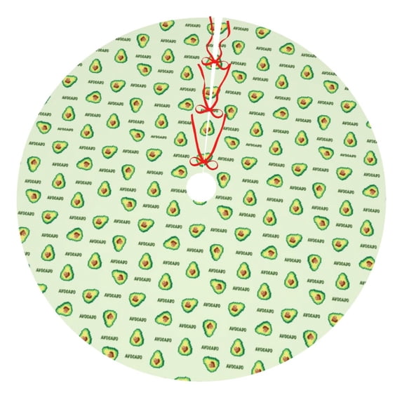 Picia Green Avocado Print Christmas Tree Skirt , Christmas Tree Skirt Ornaments for Merry Christmas Holiday Party Decorations Indoor Outdoor-36"