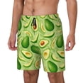 thumbnail image 1 of Picia Green Avocado pattern Mens Swim Trunks with Compression Liner Stretch Beach Shorts Quick Dry with Zipper Pockets No-Chafing Board Shorts-3X-Large, 1 of 9