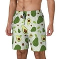 thumbnail image 1 of Picia Green Avocado pattern Mens Swim Trunks with Compression Liner Stretch Beach Shorts Quick Dry with Zipper Pockets No-Chafing Board Shorts-Large, 1 of 9