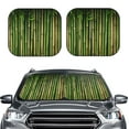 thumbnail image 1 of Picia Green Bamboo Fence1 2 Piece Car Windshield Sun Shade Foldable | Foldable Sun Shield for Front Window Blocks UV Rays and Keeps Your Vehicle Cool-Medium, 1 of 1