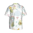 thumbnail image 1 of Picia Green Blue Avocado Gentle Cotton Regular Fit Short Sleeve Casual Hawaiian Shirt for Men-Large, 1 of 9
