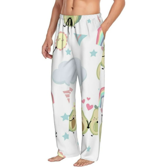 Picia Green Blue Avocado Mens Soft Woven Cotton Elastic Waistband Sleep Pajama Pant Lounge Sleep Pant With Pockets And Drawstring-Small