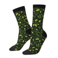 thumbnail image 1 of Picia Green Branch Olive Print Athletic Socks for Men & Women – Cushioned Moisture-Wicking Crew Socks for Sports, Running, and Training, Soft & Breathable Size 5-11, 1 of 6
