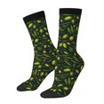 thumbnail image 1 of Picia Green Branch Olive Print Athletic Socks for Men & Women – Cushioned Moisture-Wicking Crew Socks for Sports, Running, and Training, Soft & Breathable Size 5-11, 1 of 6