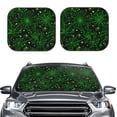 thumbnail image 1 of Picia Green Bright Web with Spiders 2 Piece Car Windshield Sun Shade Foldable | Foldable Sun Shield for Front Window Blocks UV Rays and Keeps Your Vehicle Cool-Large, 1 of 7