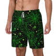 thumbnail image 1 of Picia Green Bright Web with Spiders pattern Mens Swim Trunks with Compression Liner Stretch Beach Shorts Quick Dry with Zipper Pockets No-Chafing Board Shorts-Medium, 1 of 9