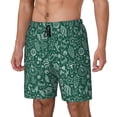 thumbnail image 1 of Picia Green Christmas pattern Mens Swim Trunks with Compression Liner Stretch Beach Shorts Quick Dry with Zipper Pockets No-Chafing Board Shorts-, 1 of 9