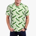 thumbnail image 1 of Picia Green Cucumber1 Print Men's Polo Shirt, Two-Button Closure Pique Polo Shirt, Summer Fashion Golf Shirt-XX-Large, 1 of 6