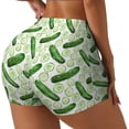 thumbnail image 1 of Picia Green Cucumber1 Printed Workout Shorts for Women Seamless Scrunch Butt Lifting High Waisted Yoga Gym Booty Running Moisture-wicking Short Pants-XX-Large, 1 of 9