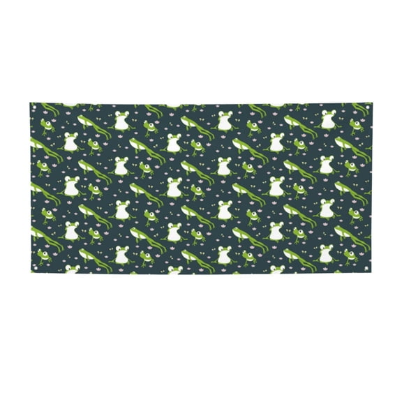 Picia Green Frogs Pattern Party Banner, Festive Decoration, Holiday Banner, Celebration Decor, Event Banner, Reusable Party Banner-Small