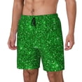 thumbnail image 1 of Picia Green Glitter pattern Mens Swim Trunks with Compression Liner Stretch Beach Shorts Quick Dry with Zipper Pockets No-Chafing Board Shorts-Large, 1 of 9