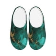 thumbnail image 1 of Picia Green Gold Glitter for Women's Lamb-hug Comfy Fleece House Slippers Memory Foam, Slip-on House Shoes Indoor Outdoor-39/40, 1 of 7