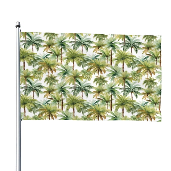Picia Green Hawaii Palms Printed Flag ,Green Hawaii Palms Pattern Garden Flag Vertical Double,Yard Lawn Outdoor Decor 48x72"