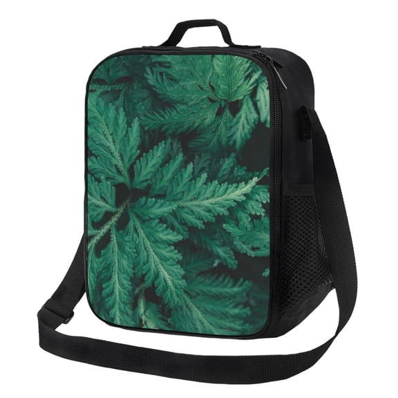 Picia Green Leave Fern Lunch box Lunch bag for men women Large capacity Lunchbox Reusable Lunch bags Insulated Lunch bag Lunch box cooler