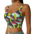 thumbnail image 1 of Picia Green Mushroom Sports Bra for Women,Padded Strappy Sports Bras Medium Support Yoga Bra with Removable Cups,Running Yoga Bra-Small, 1 of 9