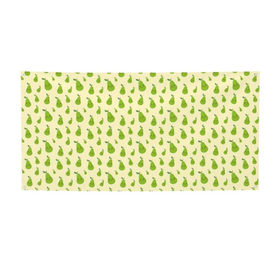 Picia Green Pears1 Pattern Party Banner, Festive Decoration, Holiday Banner, Celebration Decor, Event Banner, Reusable Party Banner-Medium