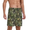thumbnail image 1 of Picia Green Skulls Pajama Shorts for Men, Men's Pajama Bottoms, Sleepwear,Short Pajama Pants-3X-Large, 1 of 9