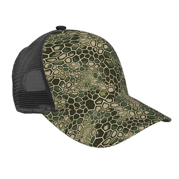 Picia Green Snake Skin Pattern Trucker Hat,Baseball Cap,Sun Protection Cap,Stylish Headwear,Leisure Cap,Outdoor Sports Cap