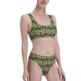 thumbnail image 1 of Picia Green Snake Women's High Waisted Bikini Scoop Neck Swimsuit Two Pieces Bathing Suit-Medium, 1 of 8