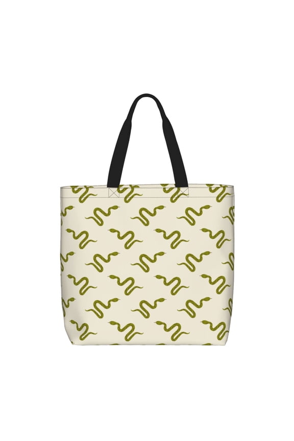 Green Snake for Tote Bag for Women with Zipper, Gym Tote with Compartments, Laptop Work Tote Nurse Dance Yoga Bag for Sport, Travel