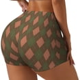 thumbnail image 1 of Picia Green and Squares Printed Workout Shorts for Women Seamless Scrunch Butt Lifting High Waisted Yoga Gym Booty Running Moisture-wicking Short Pants-Medium, 1 of 9