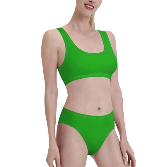 Picia Green Women's High Waisted Bikini Scoop Neck Swimsuit Two Pieces Bathing Suit-XX-Large