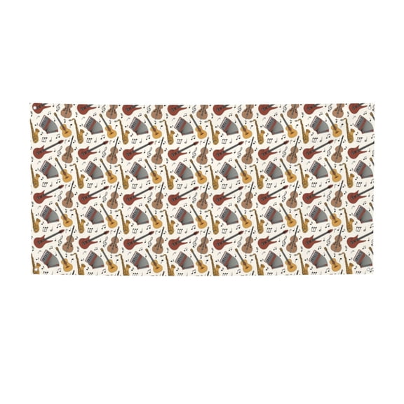 Picia Guitar Pattern Party Banner, Festive Decoration, Holiday Banner, Celebration Decor, Event Banner, Reusable Party Banner-Medium