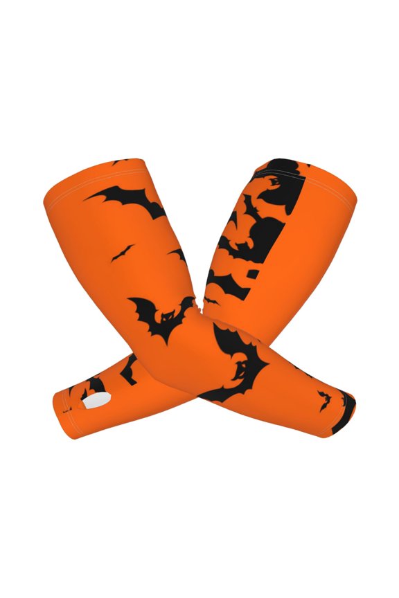 Halloween Bats Arm Sleeves for Men and Women - Tattoo Cover Up UPF 50+ Cooling Sports Sleeve for Basketball Golf Football-One Size