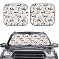 thumbnail image 1 of Picia Halloween Dachshund 2 Piece Car Windshield Sun Shade Foldable | Foldable Sun Shield for Front Window Blocks UV Rays and Keeps Your Vehicle Cool-Small, 1 of 7