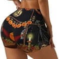 thumbnail image 1 of Picia Halloween Decoration Printed Workout Shorts for Women Seamless Scrunch Butt Lifting High Waisted Yoga Gym Booty Running Moisture-wicking Short Pants-Large, 1 of 9