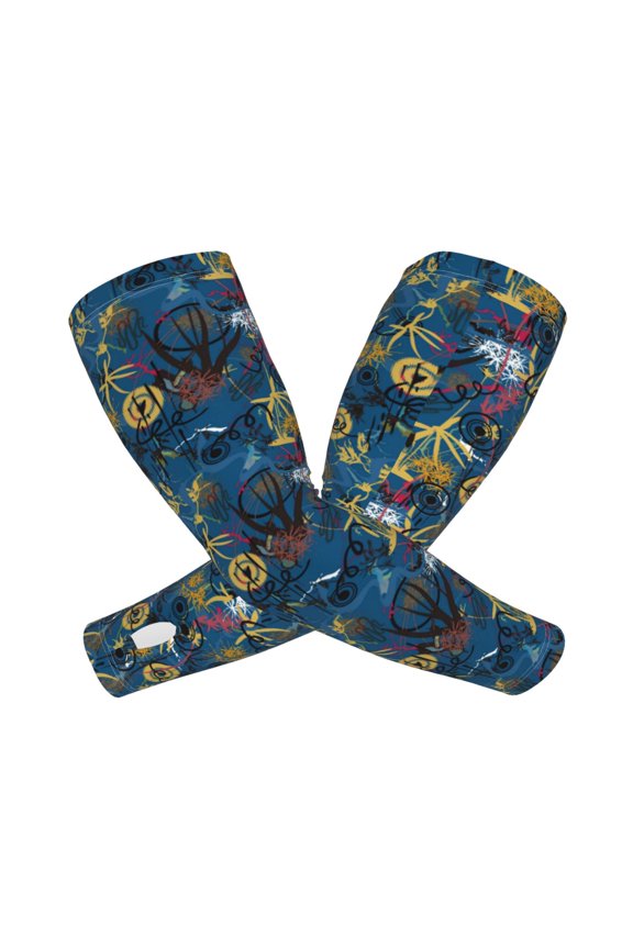 Halloween Elements Arm Sleeves for Men and Women - Tattoo Cover Up UPF 50+ Cooling Sports Sleeve for Basketball Golf Football-One Size