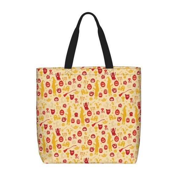 Picia Halloween Elements for Tote Bag for Women with Zipper, Gym Tote with Compartments, Laptop Work Tote Nurse Dance Yoga Bag for Sport, Travel