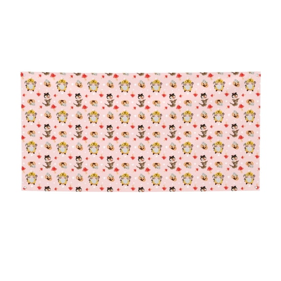 Picia Halloween Gnomes Pattern Party Banner, Festive Decoration, Holiday Banner, Celebration Decor, Event Banner, Reusable Party Banner-Small