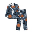 thumbnail image 1 of Picia Halloween Pattern Men’s Long-Sleeve Sleepwear Set - Soft 2-Piece Loungewear with Pockets, Comfy PJs for Relaxing Nights-XX-Large, 1 of 7