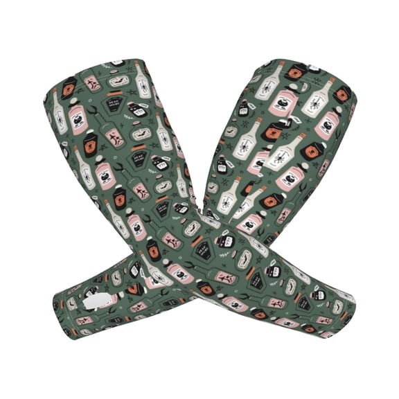 Picia Halloween Potions Arm Sleeves for Men and Women - Tattoo Cover Up UPF 50+ Cooling Sports Sleeve for Basketball Golf Football-One Size