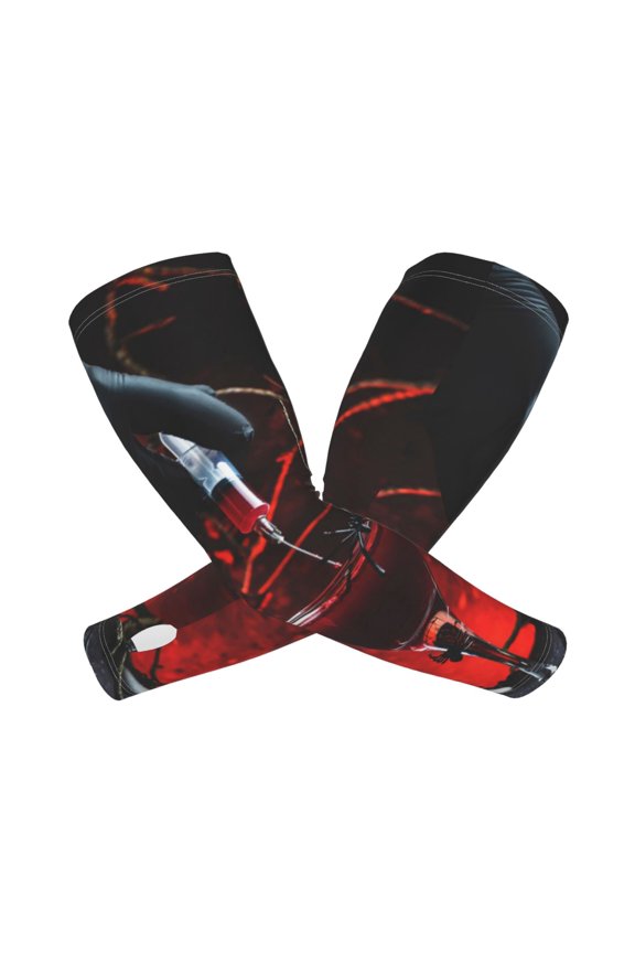 Halloween Vampire Party Arm Sleeves for Men and Women - Tattoo Cover Up UPF 50+ Cooling Sports Sleeve for Basketball Golf Football-One Size