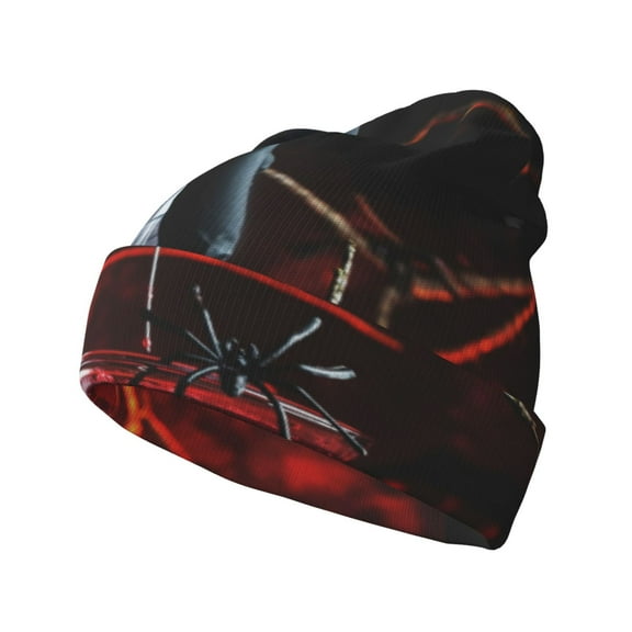 Picia Halloween Vampire Party Pattern Knitted Beanie Hat for Men and Women , Unisex Winter Warm Stretchy Knit Cap Thick Fisherman Beanies Cuffed Plain Skull Caps