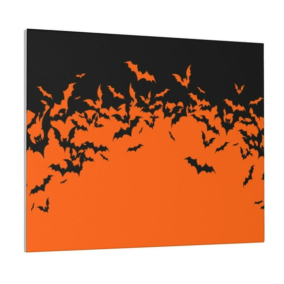 Picia Halloween With Black Bats Pattern Decorative Picture – Unique Wall Art, Modern Canvas Print for Trendy Interiors (Horizontal)